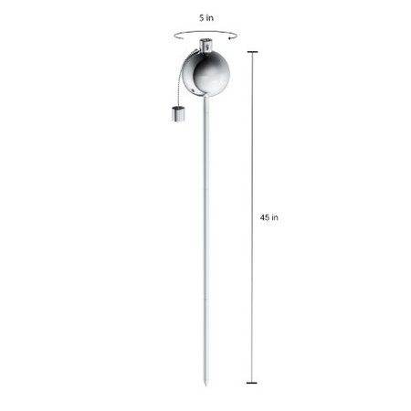Nature Spring Outdoor Torch Lamp 45" Patio/Backyard Stainless Steel Fuel Canister Flame Light for Citronella 876454HWE